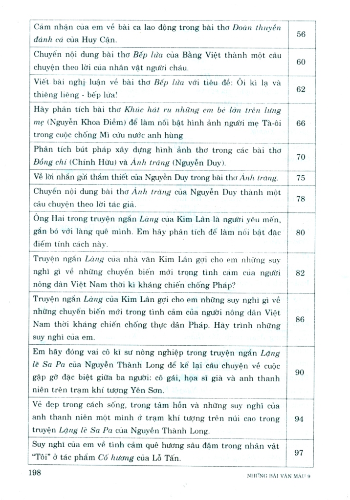 NHỮNG BÀI VĂN MẪU LỚP 9 (Biên soạn theo Chương trình GDPT mới)